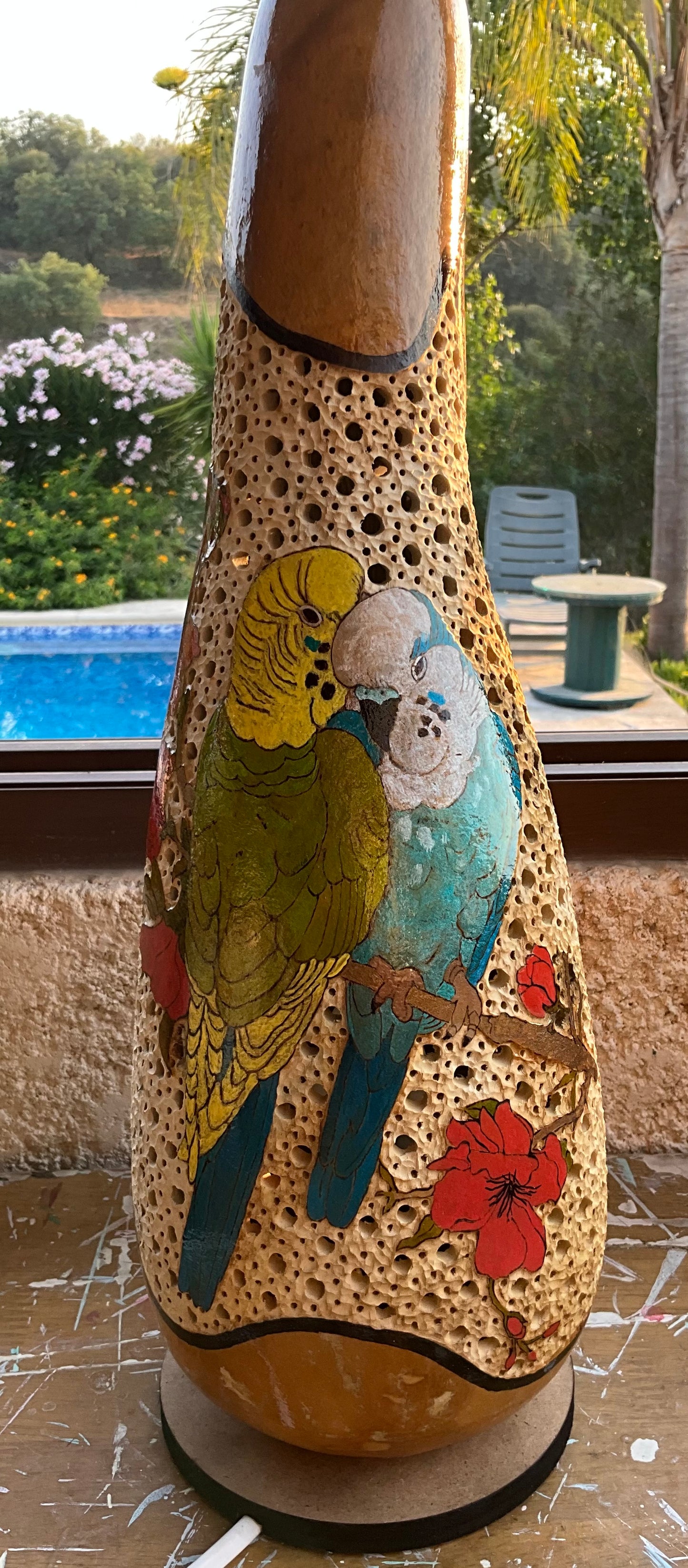 Budgerigar gourd lamp
