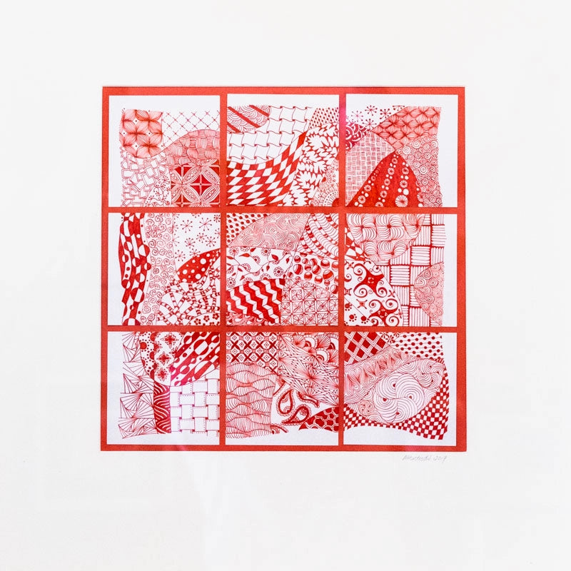 Original tiled zentangle drawing