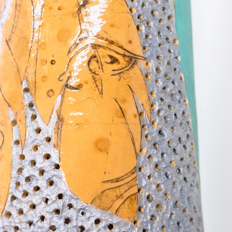 Gourd lamp feather face