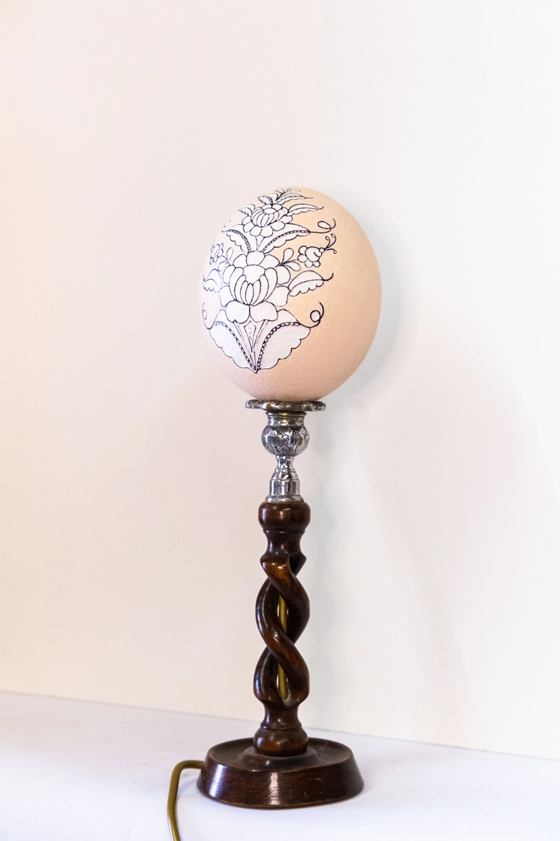 Ostrich egg lamp