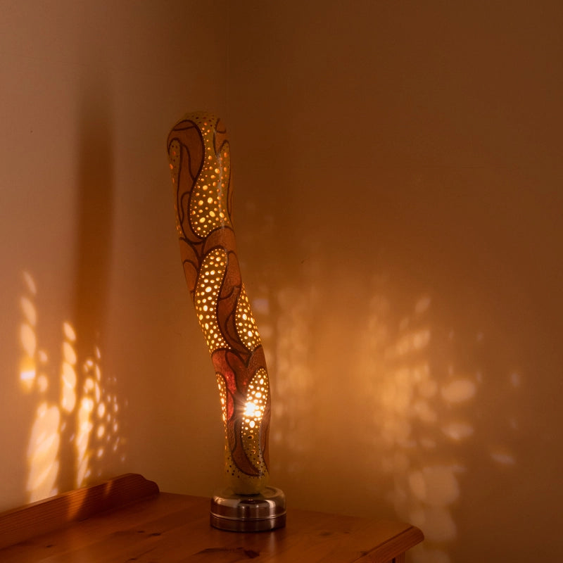 Gourd lamp, yellow abstract