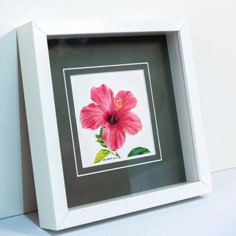 Framed hibiscus flower print