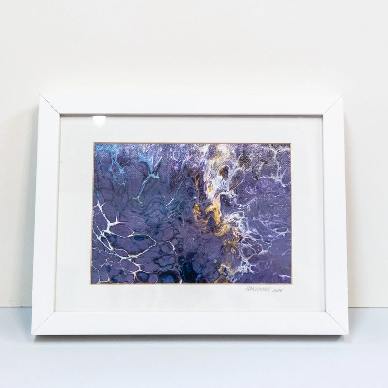 Original, framed acrylic pour