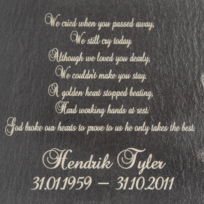 Laser engraved Slate Plaque