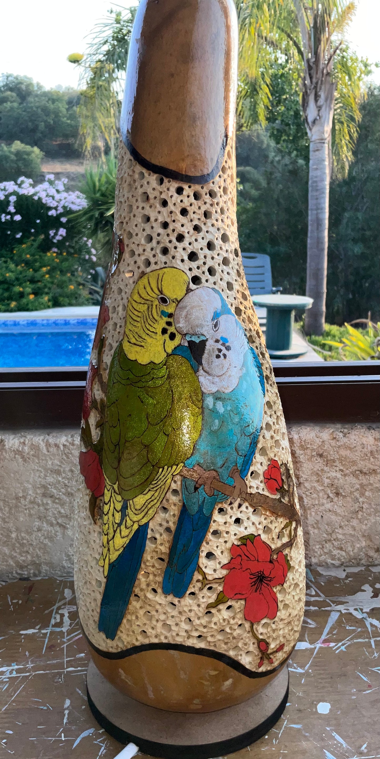Budgerigar gourd lamp