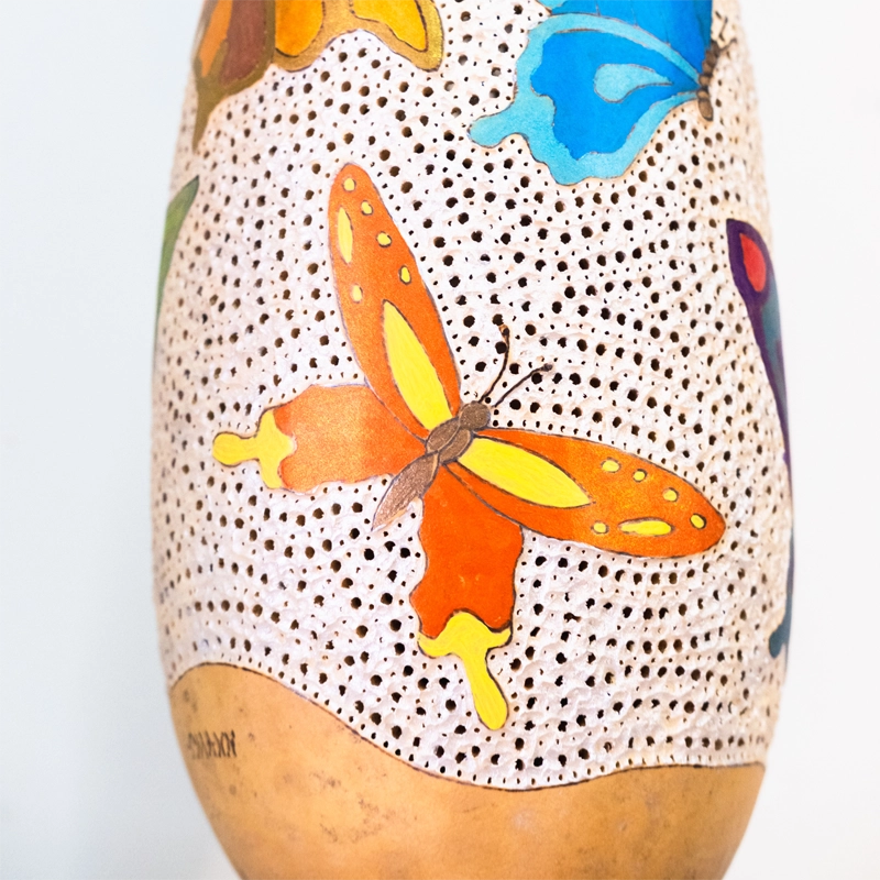 Gourd lamp, butterflies