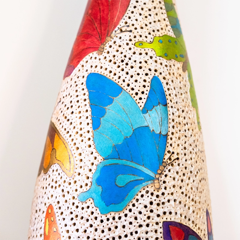 Gourd lamp, butterflies