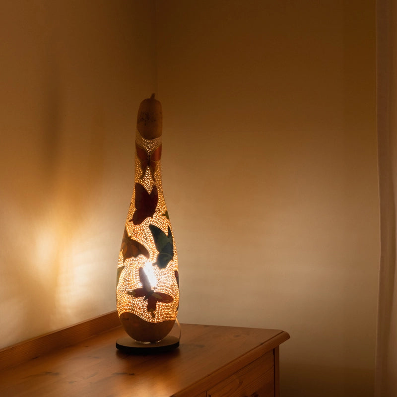 Gourd lamp, butterflies