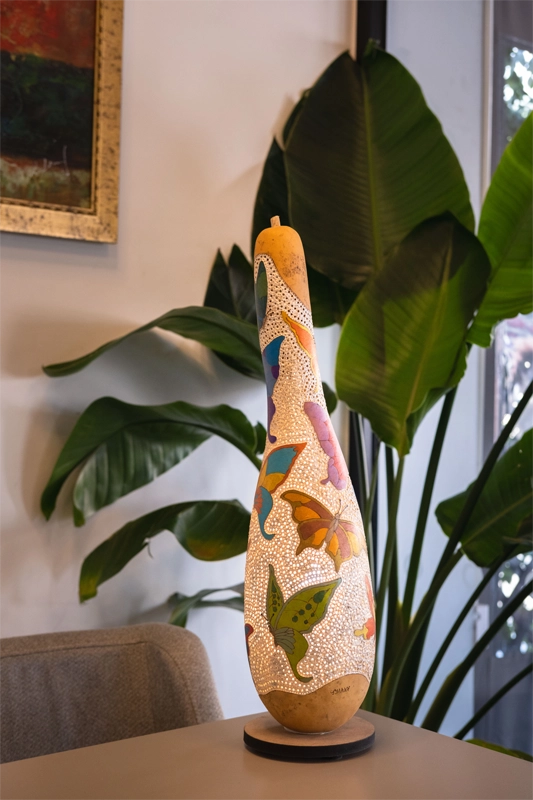 Gourd lamp, butterflies