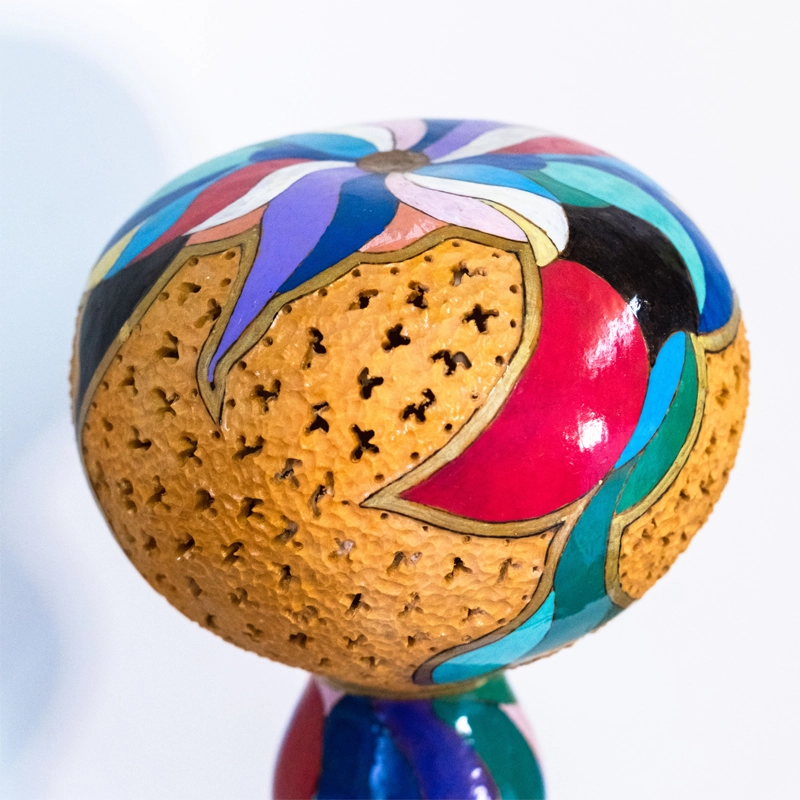 Gourd lamp, tall abstract