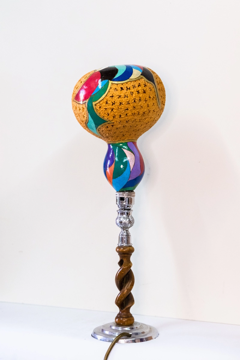 Gourd lamp, tall abstract