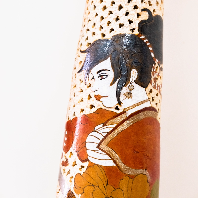 Gourd lamp Japanese warrior