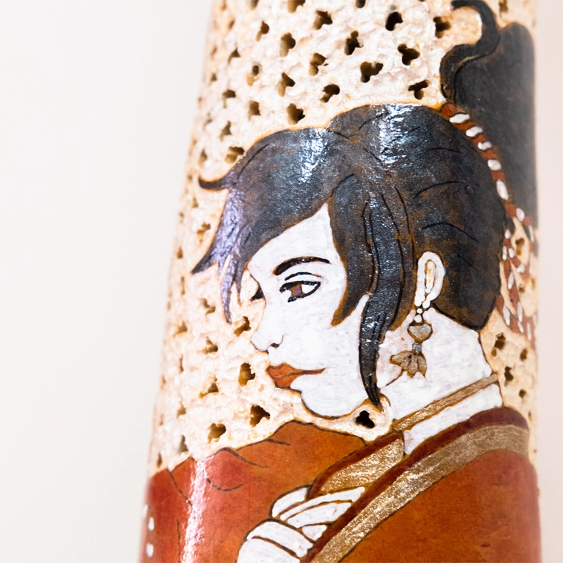 Gourd lamp Japanese warrior