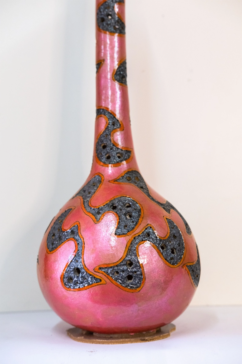 Gourd lamp, pink abstract