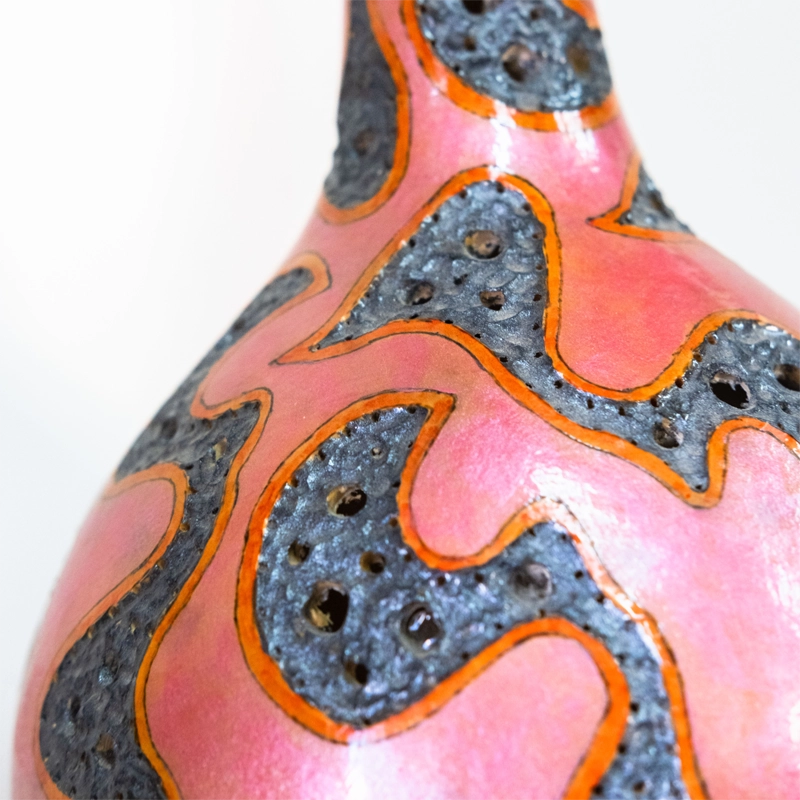 Gourd lamp, pink abstract