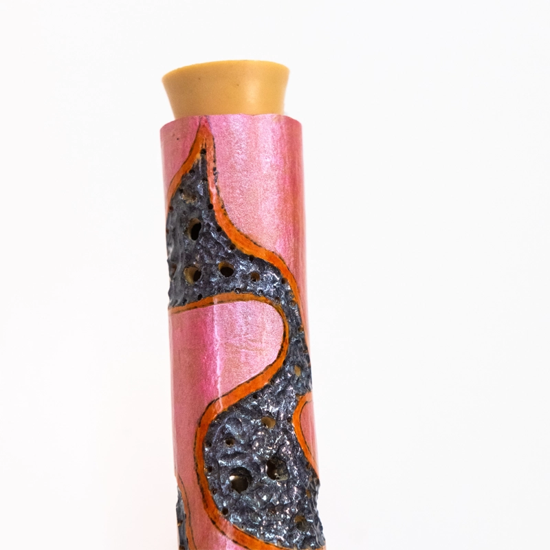 Gourd lamp, pink abstract