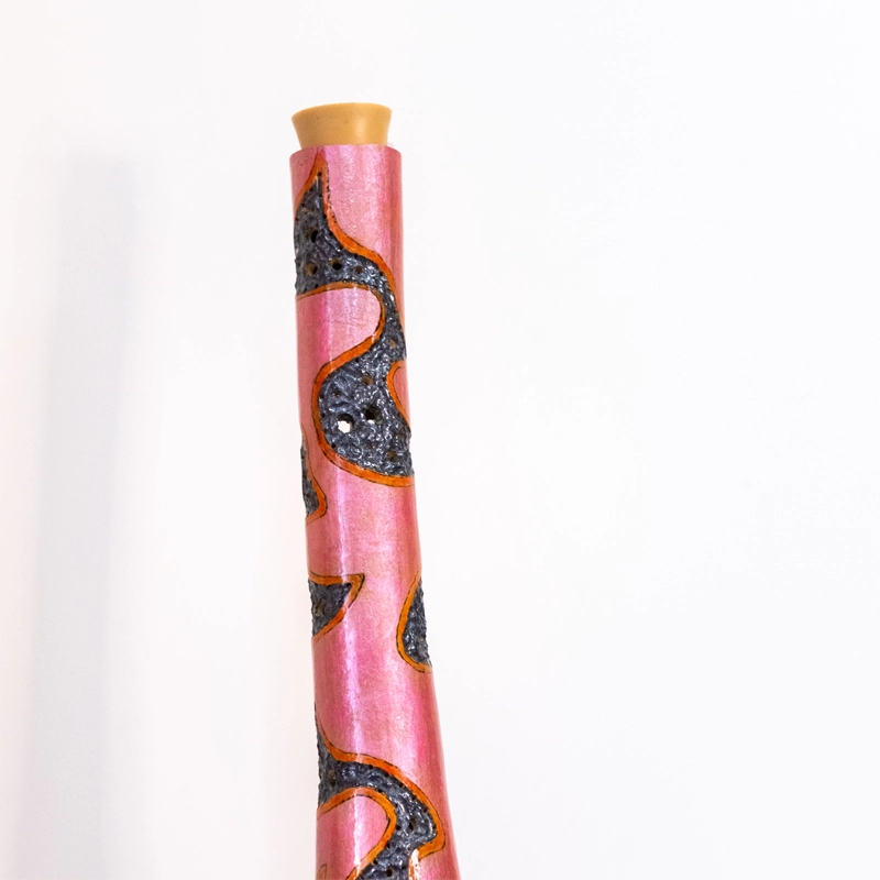 Gourd lamp, pink abstract