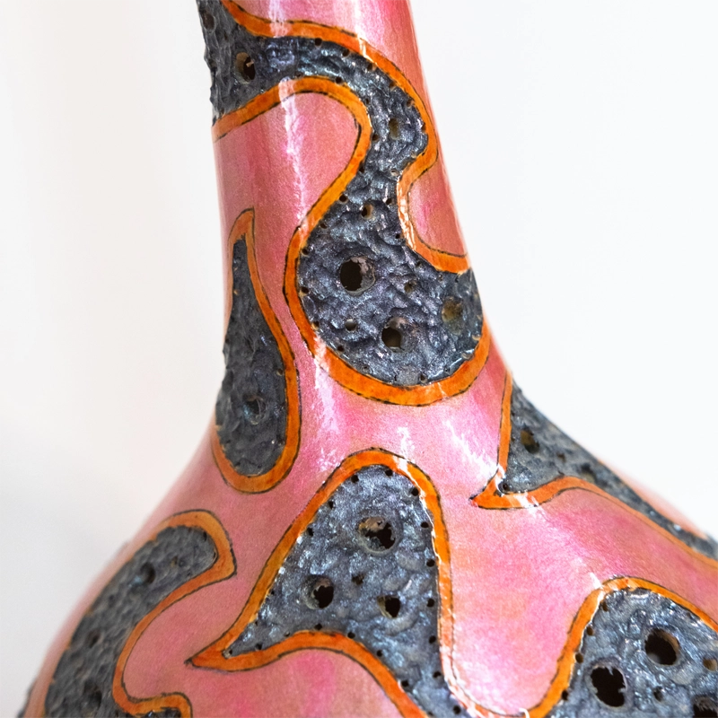 Gourd lamp, pink abstract