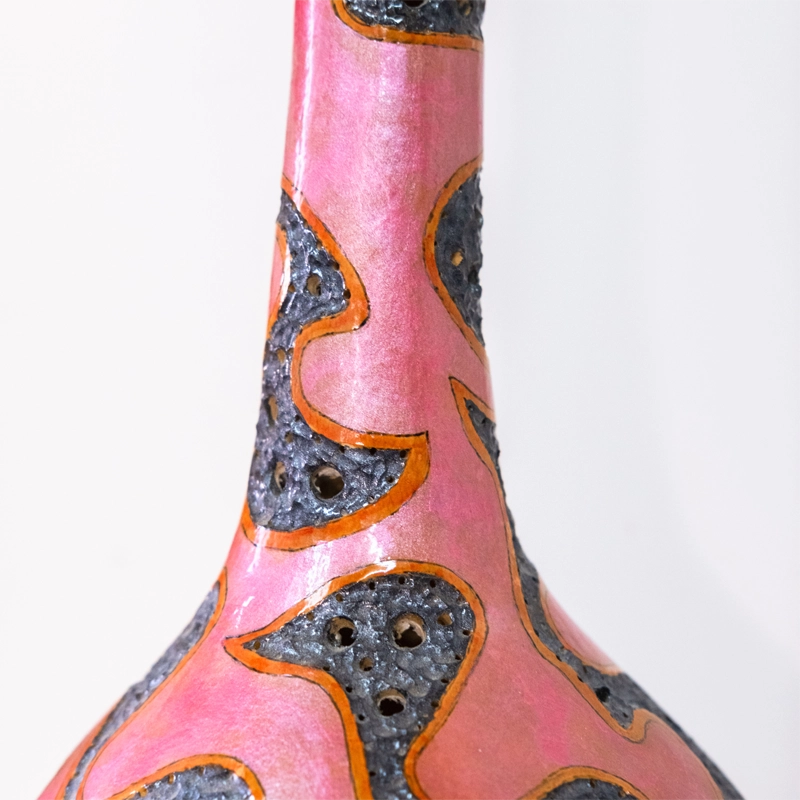 Gourd lamp, pink abstract