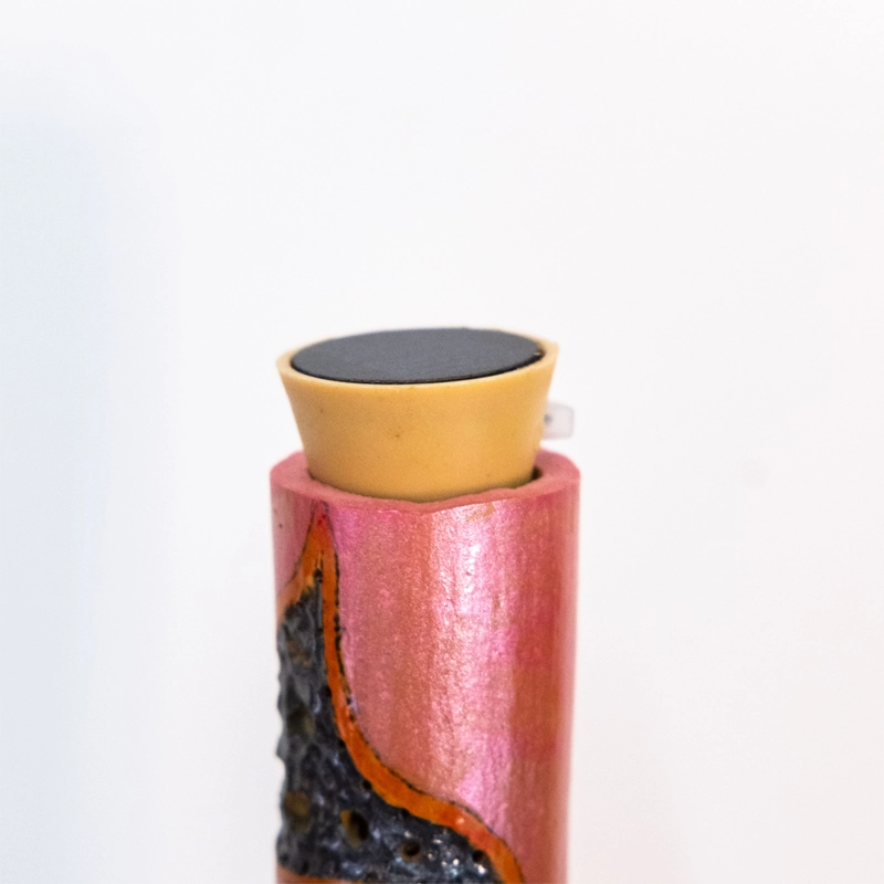 Gourd lamp, pink abstract