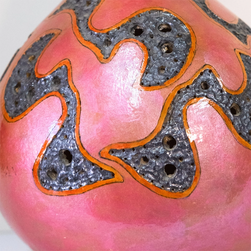 Gourd lamp, pink abstract