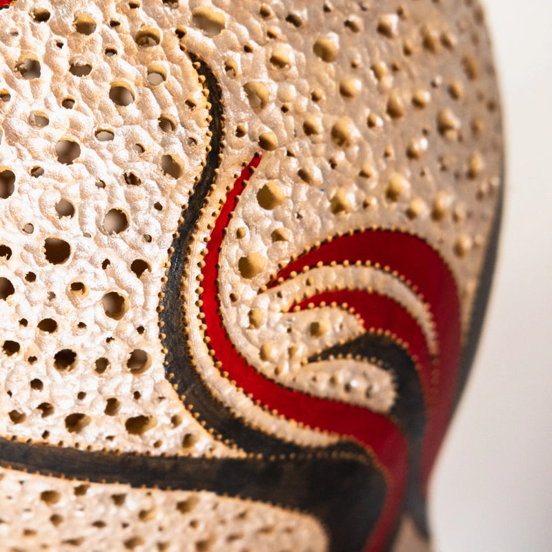 Gourd lamp, red and black