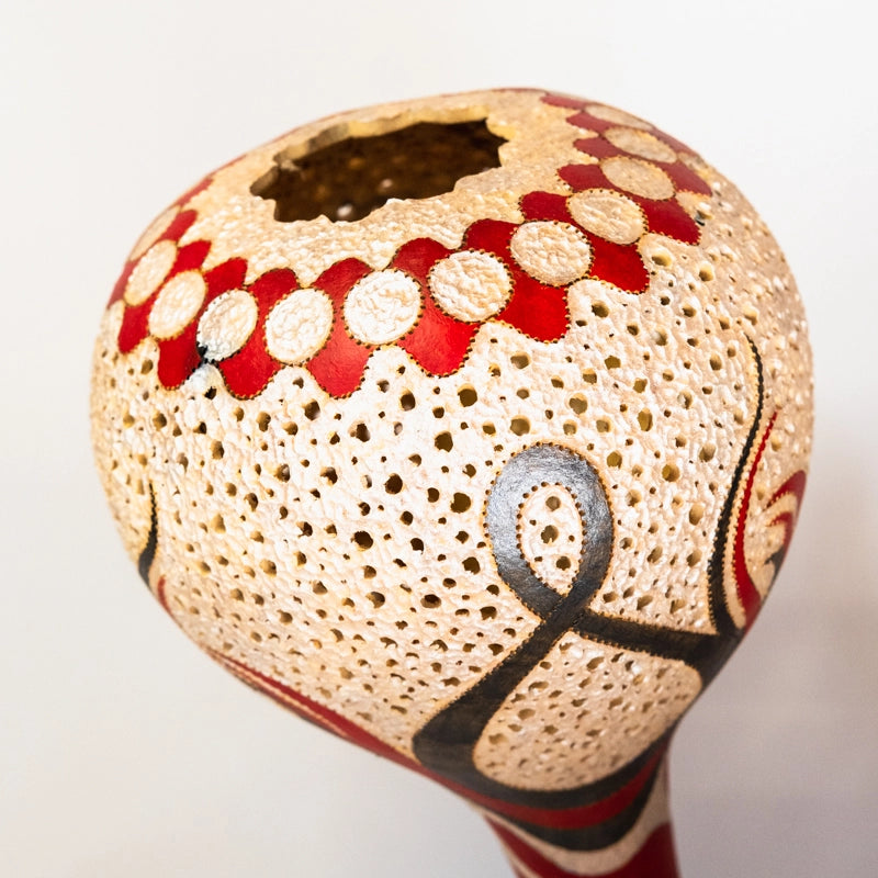 Gourd lamp, red and black