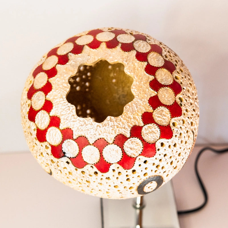 Gourd lamp, red and black