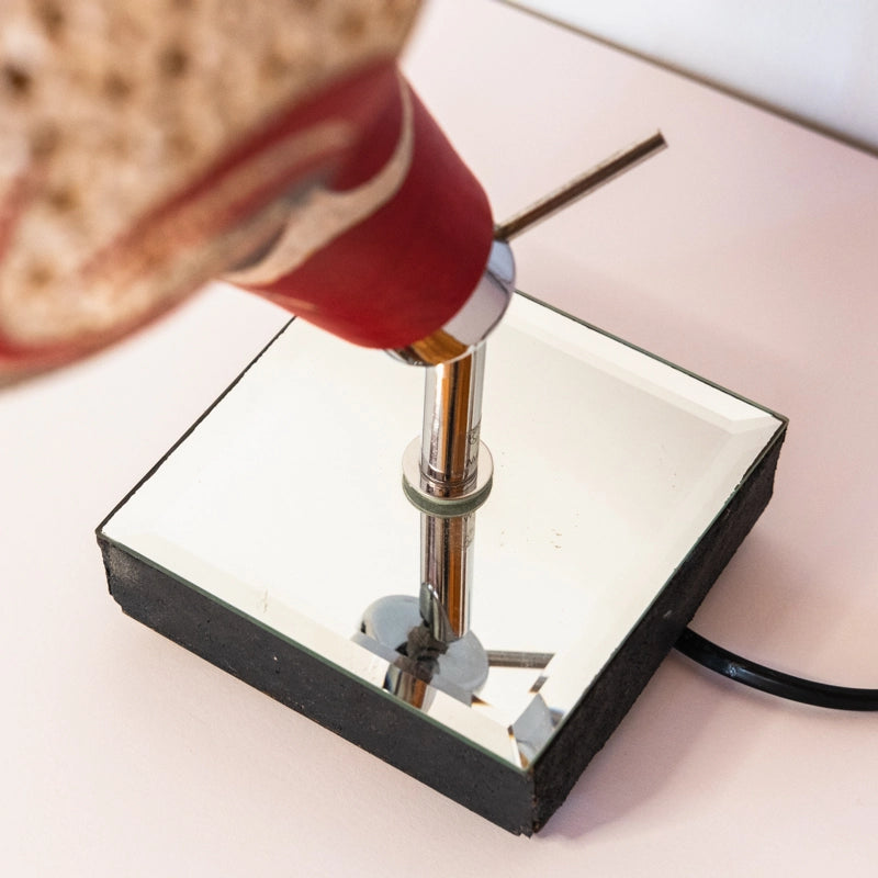 Gourd lamp, red and black