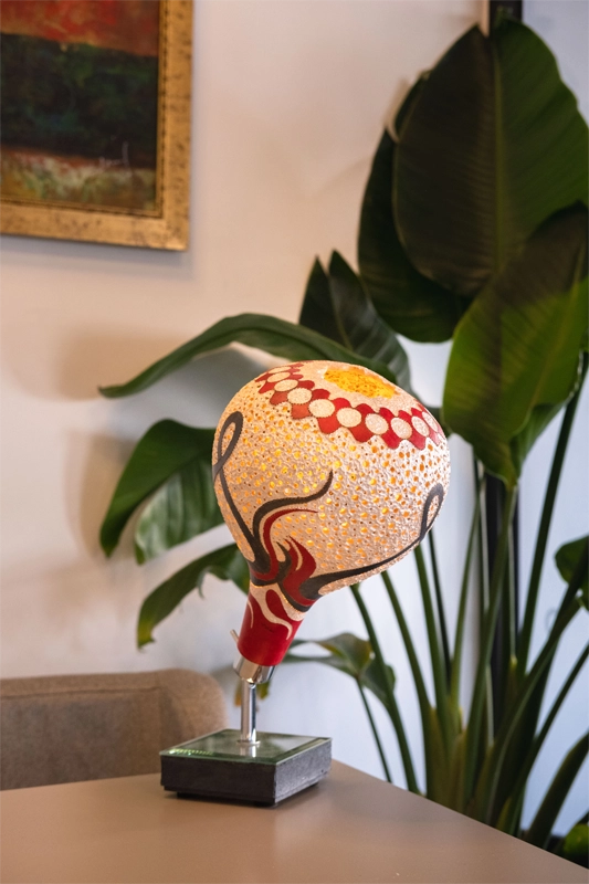 Gourd lamp, red and black