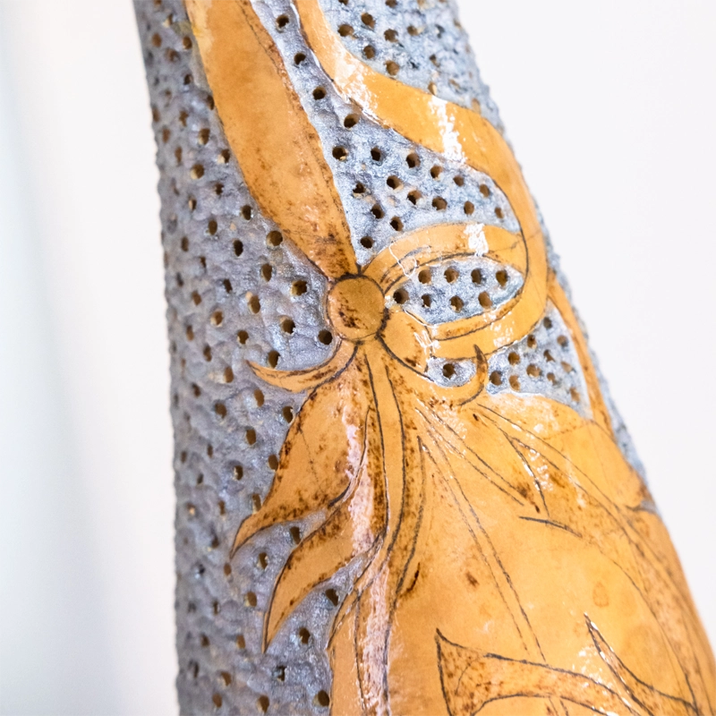 Gourd lamp feather face