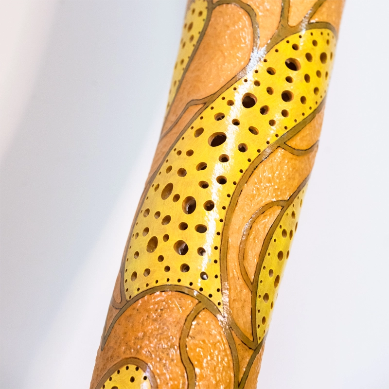 Gourd lamp, yellow abstract