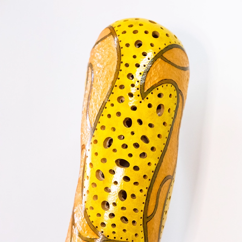 Gourd lamp, yellow abstract