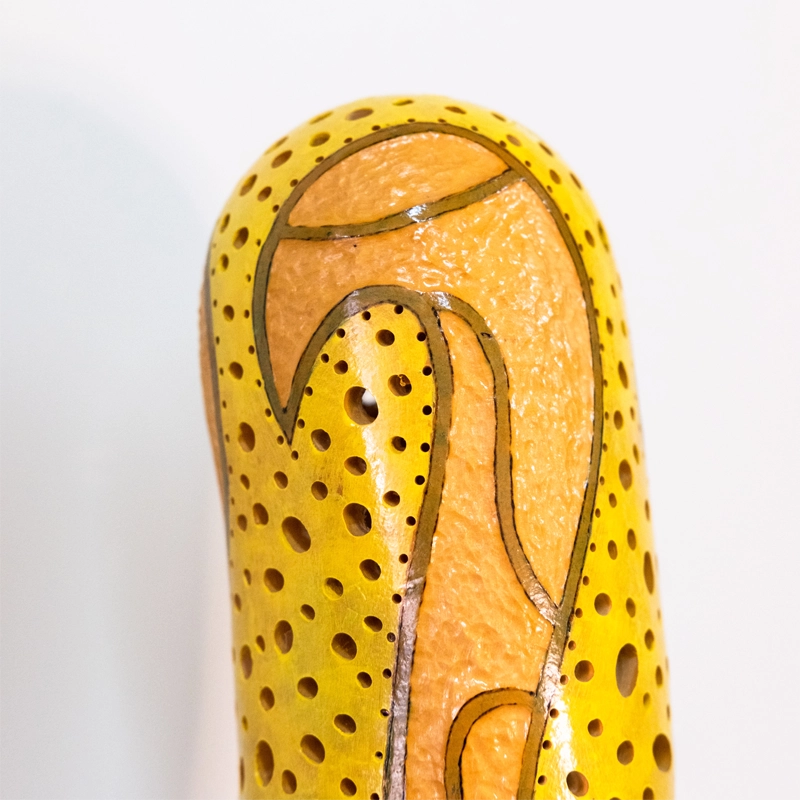 Gourd lamp, yellow abstract