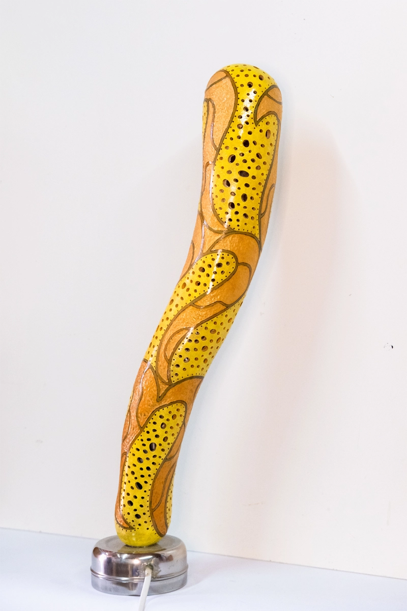 Gourd lamp, yellow abstract
