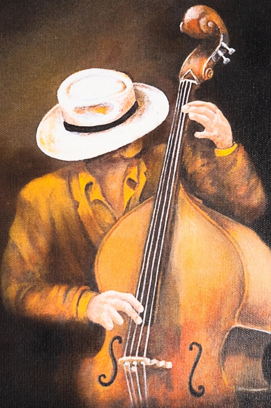Musicians in Hats where the focus is on posture of musicians whilst playing - facial expressions covered by the panama hat.