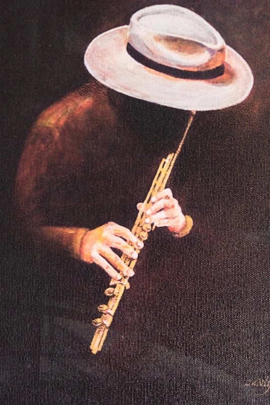 >Musicians in Hats where the focus is on posture of musicians whilst playing - facial expressions covered by the panama hat.