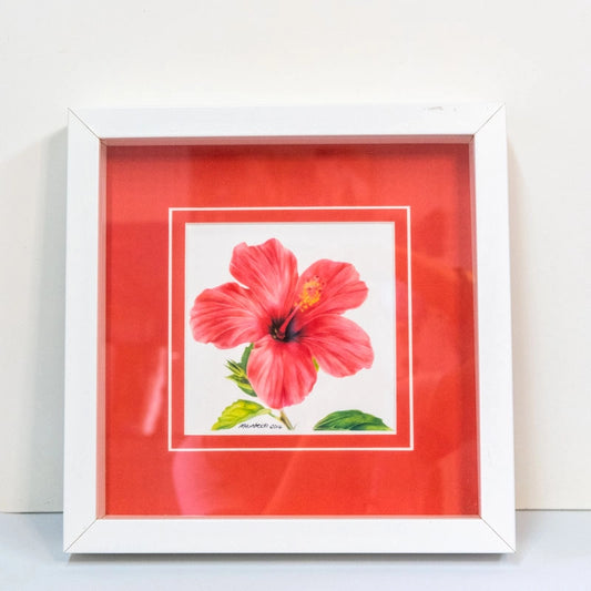 Framed hibiscus print