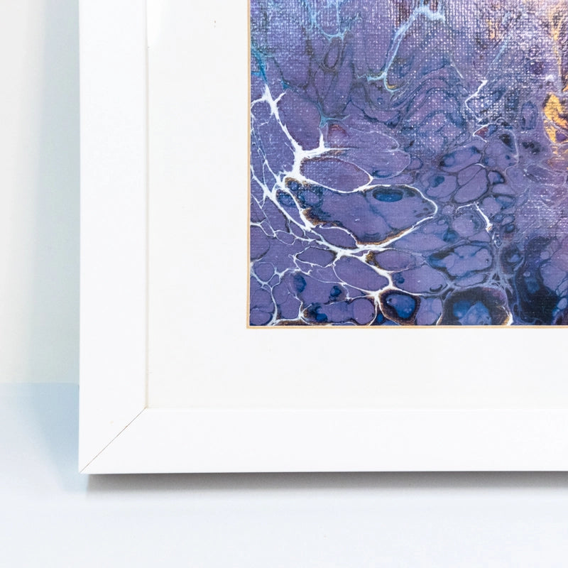 Original, framed acrylic pour