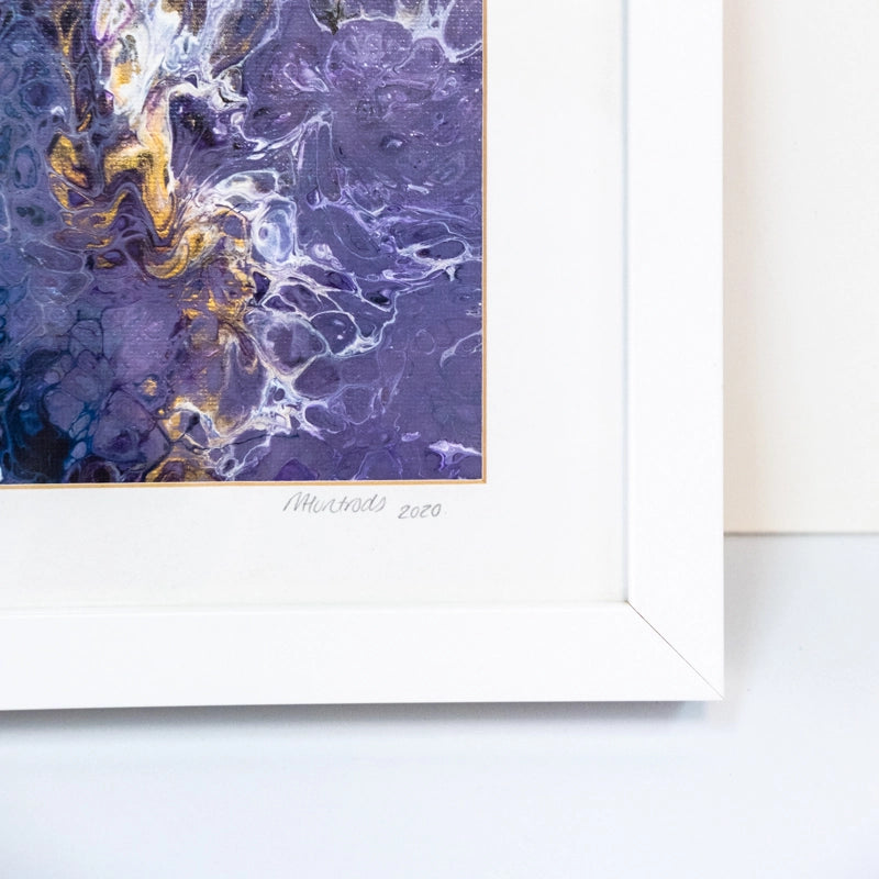 Original, framed acrylic pour