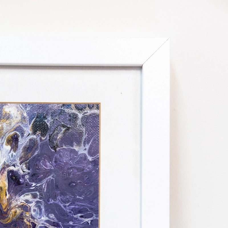 Original, framed acrylic pour