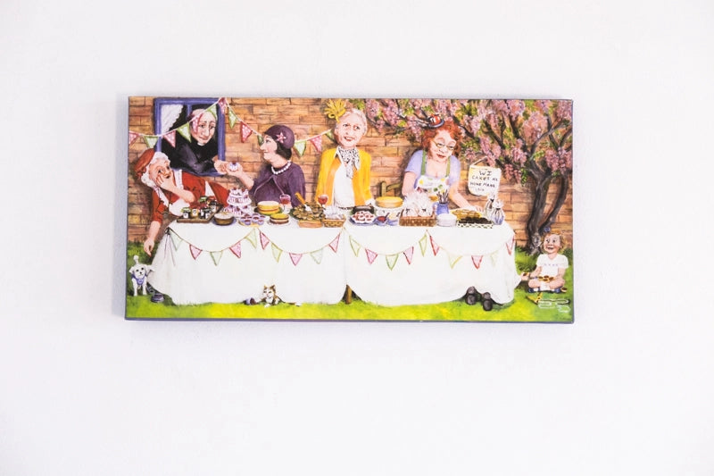 Humorous take on cake stand at fete